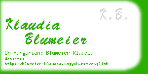 klaudia blumeier business card